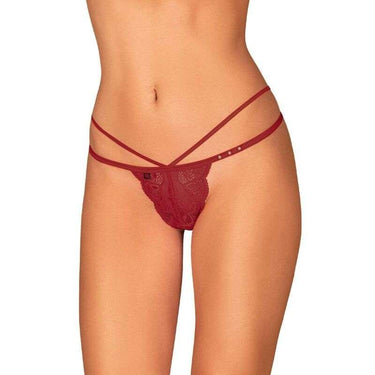 Perizoma in pizzo sensuale con perle e morbide spalline